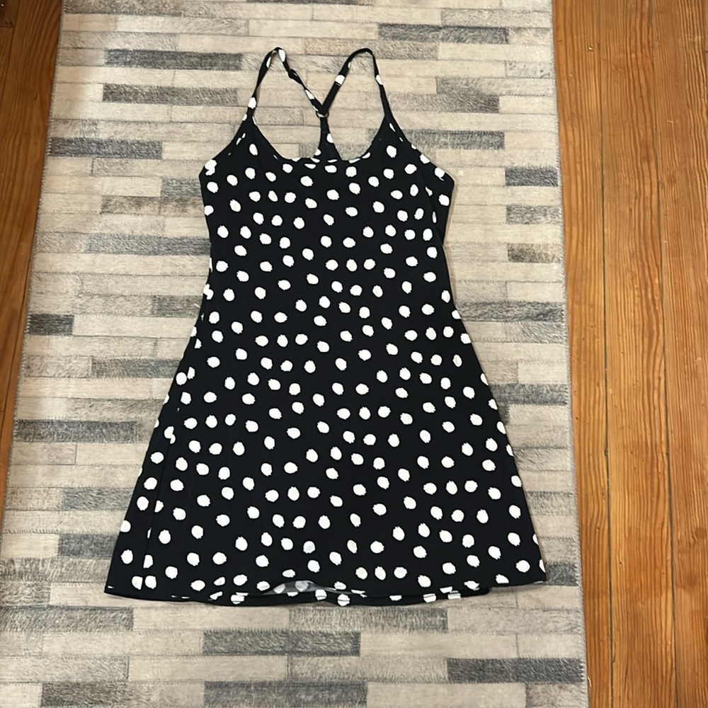 Outdoor Voices navy polka dot Exercise Dress